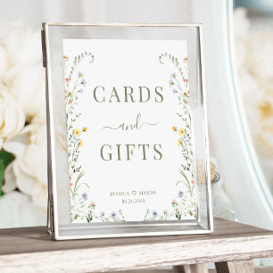 Colourful Meadow Wild Flowers Wedding Cards & Gift Poster