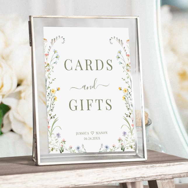 Colourful Meadow Wild Flowers Wedding Cards & Gift Poster (Creator Uploaded)