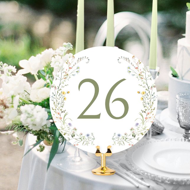 Colourful Meadow Wildflower Wreath Table Number (Creator Uploaded)