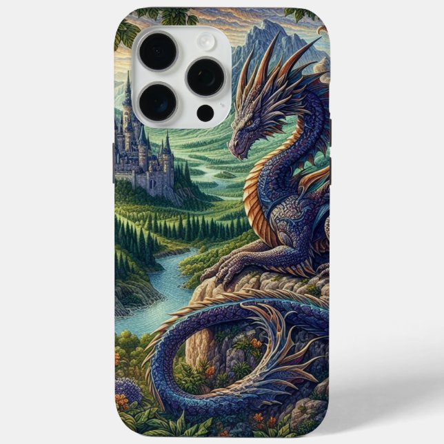 Colourful, Mediaeval Dragon castle Case-Mate iPhone Case (Back)