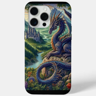 Colourful, Mediaeval Dragon castle iPhone 15 Pro Max Case