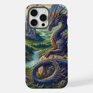 Colourful, Mediaeval Dragon castle iPhone 15 Pro Max Case