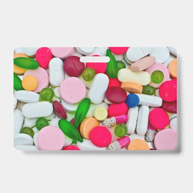 Colourful medicine Pills ID Badge (Front)