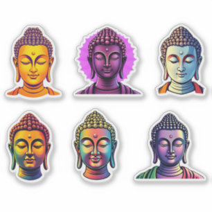 Colourful Meditating Calm Gautama Buddha