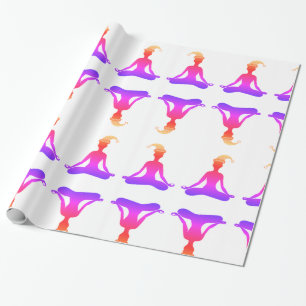 Colourful Meditating New Year Glossy Wrapping Paper