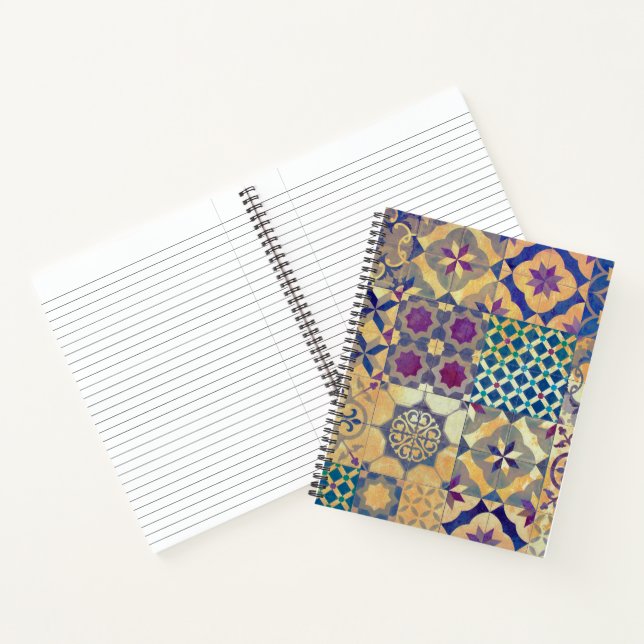 Colourful Mediterranean & Aegean traditional tiles Notebook (Inside)