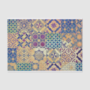 Colourful Mediterranean & Aegean traditional tiles Tissue Paper