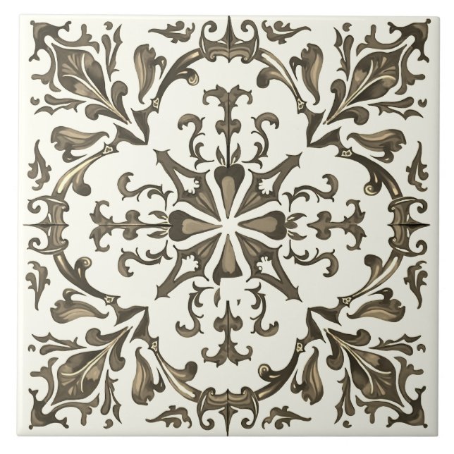 Colourful,Mediterranean,mosaic,Moroccan,green, Tile (Front)