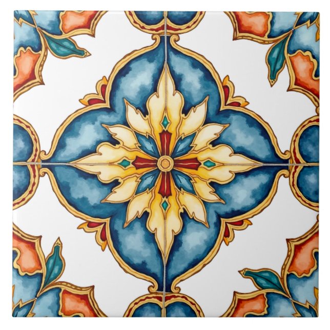 Colourful,Mediterranean,mosaic,Moroccan, Tile (Front)