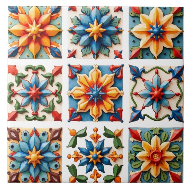 Colourful,Mediterranean,mosaic, Tile (Front)