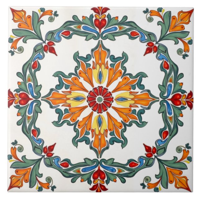 Colourful,Mediterranean,mosaic, Tile (Front)