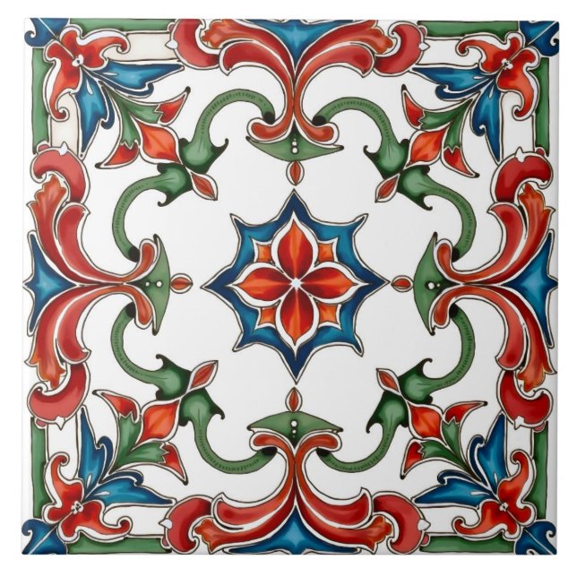 Colourful,Mediterranean,mosaic, Tile (Front)