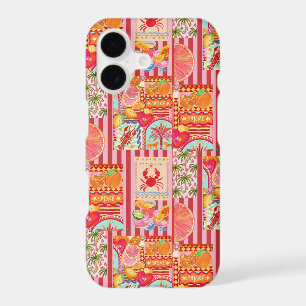 Colourful Mediterranean Summer Collage Pattern C