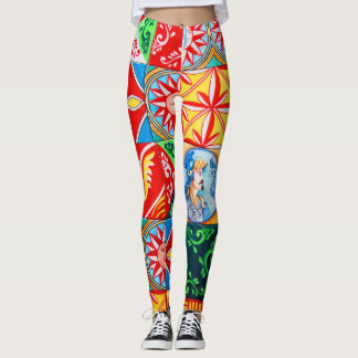 Colourful Mediterranean Tile DolcPatchwork Legging
