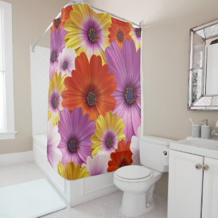 Colourful Medley of African Daisies Flowers Shower Curtain