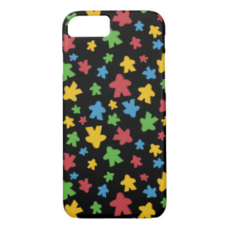 Colourful Meeple Pattern on Black Case-Mate iPhone Case