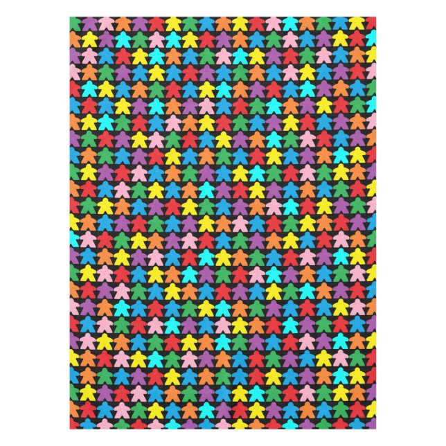 Colourful Meeples for Tabletop boardgamers Tablecloth (Front)