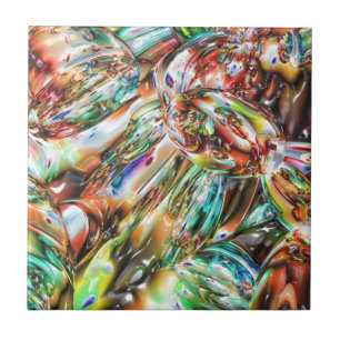 Colourful Melted Glass Tile