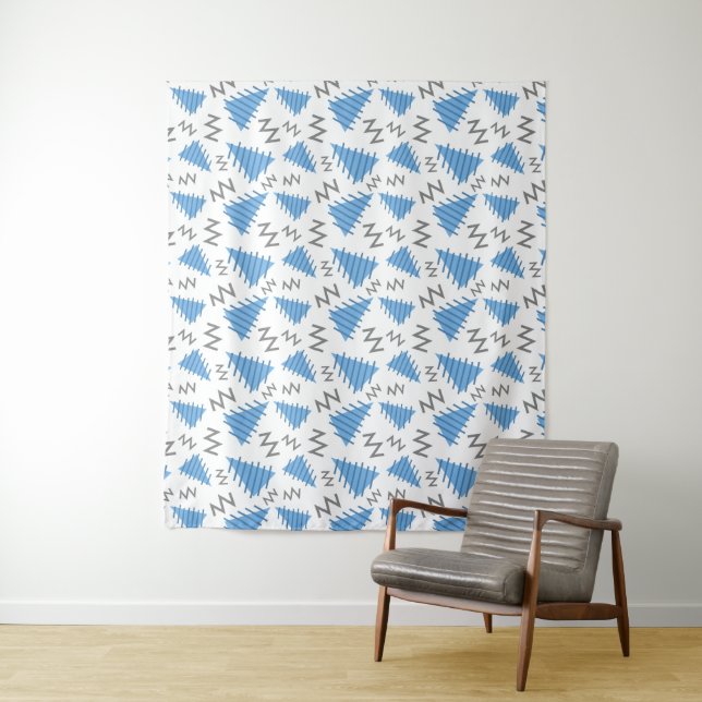 Colourful Memphis Pattern tapestries (In Situ)