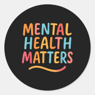 Colourful Mental Health Awareness S Classic Round Sticker