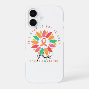 Colourful Mental Health Awareness Sunflower Ribbon iPhone 16 Case