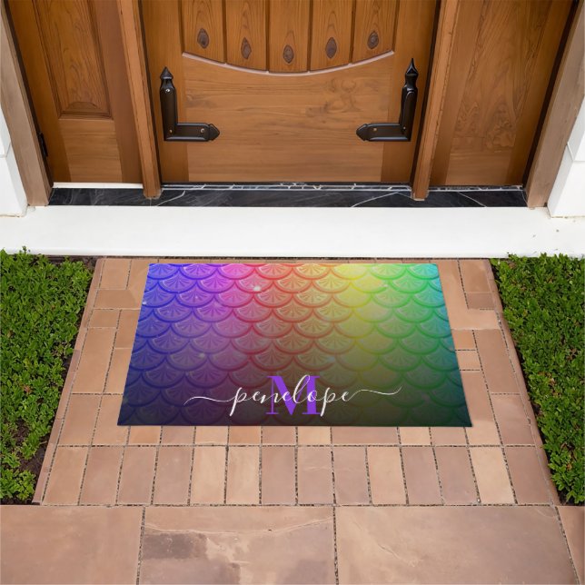 Colourful Mermaid Doormat (Outdoor)