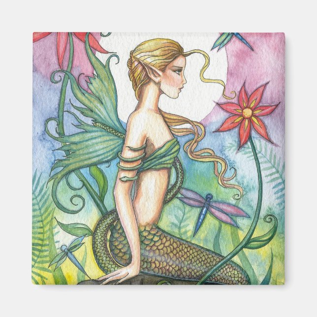 Colourful Mermaid Magnet by Molly Harrison (Front)