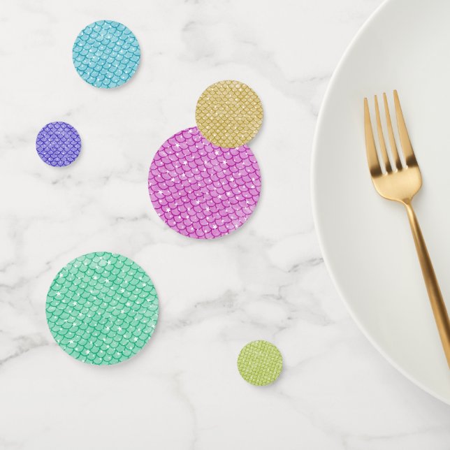 Colourful Mermaid Scales Design Table Confetti (Group)