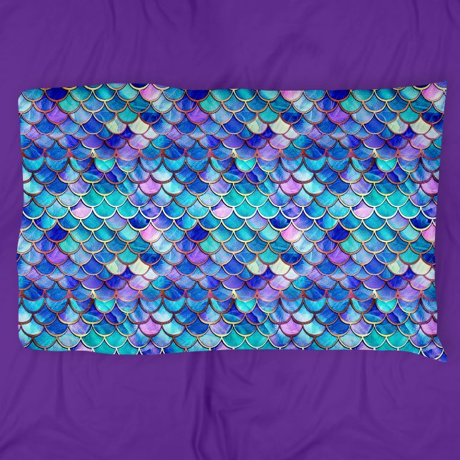 Colourful Mermaid Scales Pattern Little Girls Pillowcase (Creator Uploaded)