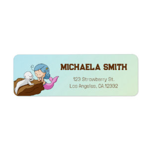 Colourful Mermaid Seal Return Address