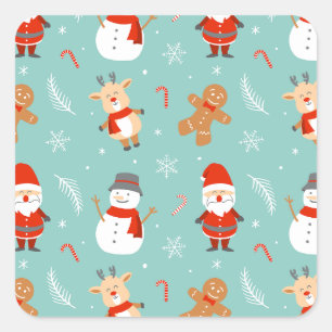 Colourful Merry and Bright Christmas 2023 Family H Square Sticker