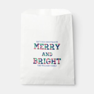 Colourful Merry And Bright Christmas Favour Bag