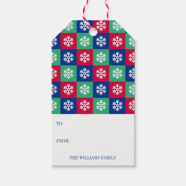 Colourful Merry And Bright Christmas Gift Tag (Front)