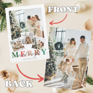 Colourful Merry and Bright Christmas Photo Holiday Card