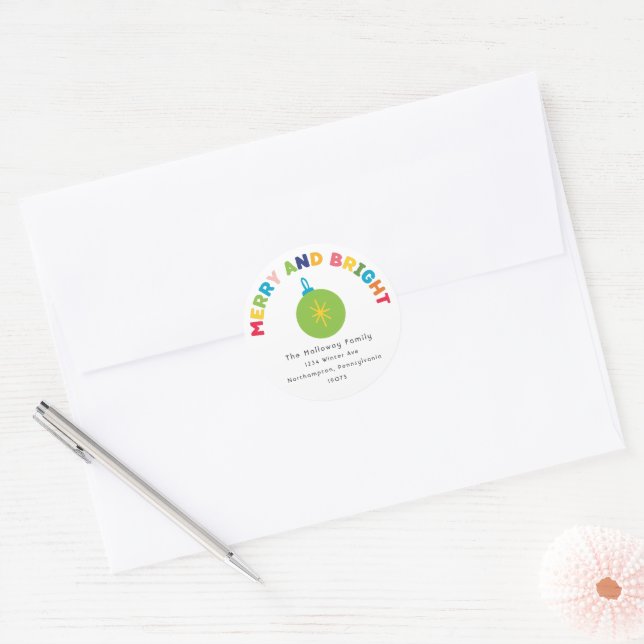 Colourful Merry and Bright Envelope Seals (Envelope)