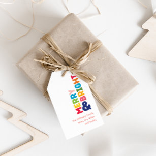 Colourful Merry and Bright Gift Tag