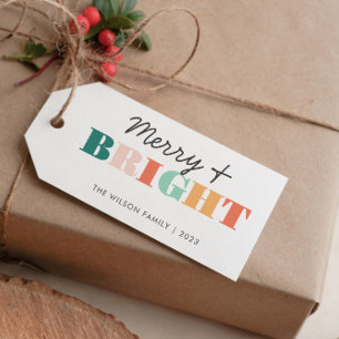 Colourful Merry and Bright Gift Tags