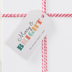 Colourful Merry and Bright Gift Tags