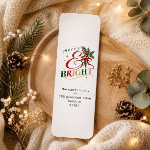 Colourful Merry & Bright Christmas Return Address