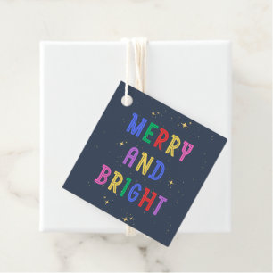 Colourful Merry & Bright Navy  Favour Tags