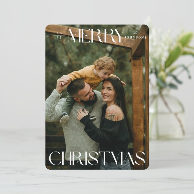 Colourful Merry Christmas Card (Standing Front)
