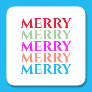 Colourful Merry Christmas Coasters