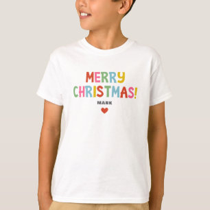 Colourful Merry Christmas Matching Family Boys T-Shirt