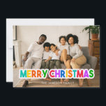 Colourful Merry Christmas Photo Card<br><div class="desc">Colourful Merry Christmas Photo Card
Pop in your own photo and move the colourful Merry Christmas where it works best. Add your names and presto - you are finished. So easy!</div>