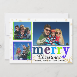 Colourful Merry Christmas Photo Card