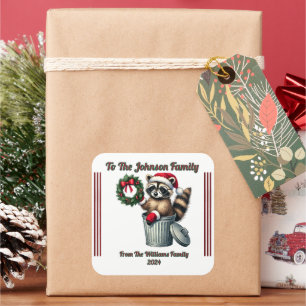 Colourful Merry Christmas Sticker for Festive Gift