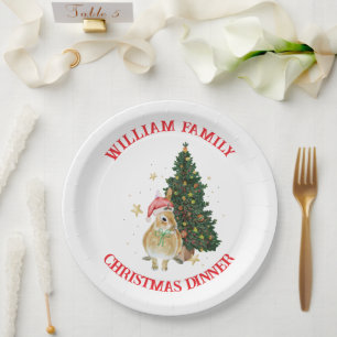 Colourful Merry Christmas Text Cute Christmas Part Paper Plate
