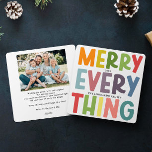 Colourful Merry Everything Inclusive Photo message Holiday Card