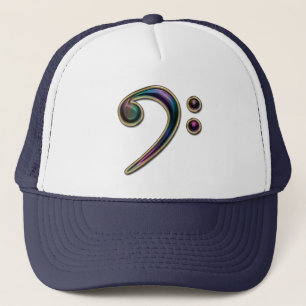 Colourful Metallic Bass Clef Music Hat