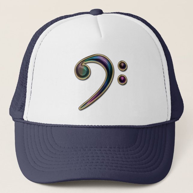 Colourful Metallic Bass Clef Music Hat (Front)
